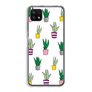 CaseCompany Sanseveria: Samsung Galaxy A22 5G Transparant Hoesje