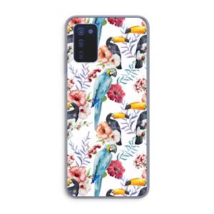 CaseCompany Bloemen tukan: Samsung Galaxy A03s Transparant Hoesje