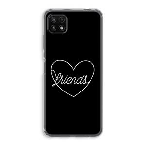 CaseCompany Friends heart black: Samsung Galaxy A22 5G Transparant Hoesje