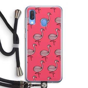 CaseCompany Flamingo: Samsung Galaxy A40 Transparant Hoesje met koord