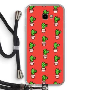 CaseCompany Mini cactus: Samsung Galaxy J4 Plus Transparant Hoesje met koord