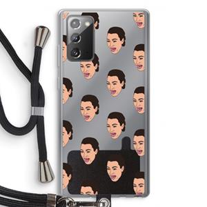CaseCompany Ugly Cry Call: Samsung Galaxy Note 20 / Note 20 5G Transparant Hoesje met koord