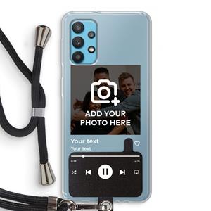 CaseCompany Music Player: Samsung Galaxy A32 4G Transparant Hoesje met koord