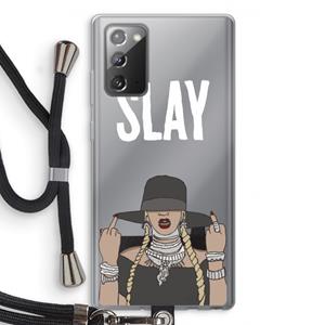 CaseCompany Slay All Day: Samsung Galaxy Note 20 / Note 20 5G Transparant Hoesje met koord