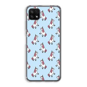 CaseCompany Eenhoorns overal: Samsung Galaxy A22 5G Transparant Hoesje