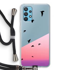 CaseCompany Fly away: Samsung Galaxy A32 4G Transparant Hoesje met koord