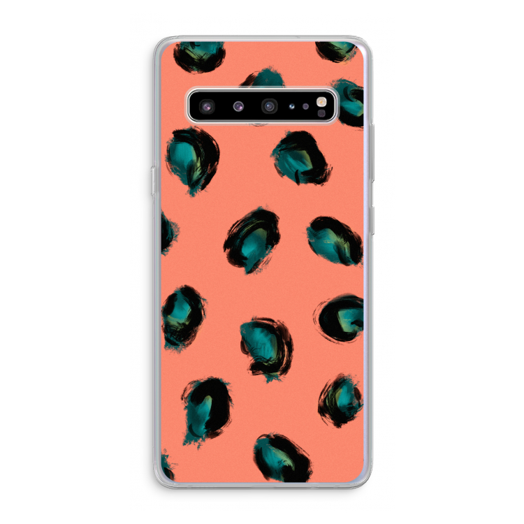 CaseCompany Pink Cheetah: Samsung Galaxy S10 5G Transparant Hoesje