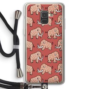 CaseCompany Mammoet: Samsung Galaxy A8 (2018) Transparant Hoesje met koord