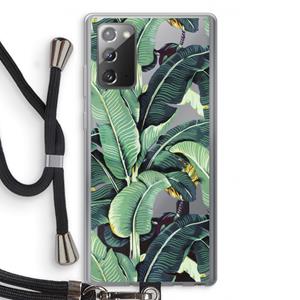 CaseCompany Bananenbladeren: Samsung Galaxy Note 20 / Note 20 5G Transparant Hoesje met koord