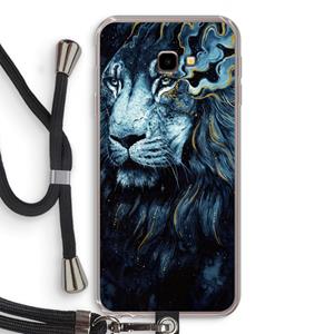 CaseCompany Darkness Lion: Samsung Galaxy J4 Plus Transparant Hoesje met koord