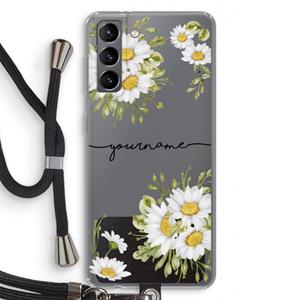 CaseCompany Daisies: Samsung Galaxy S21 Transparant Hoesje met koord