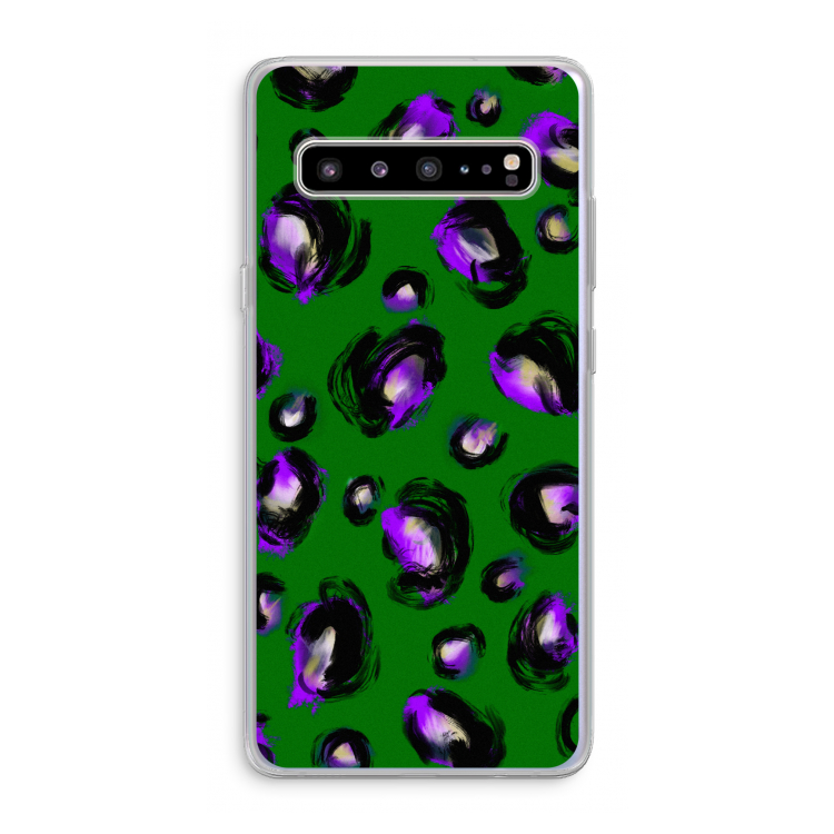 CaseCompany Green Cheetah: Samsung Galaxy S10 5G Transparant Hoesje