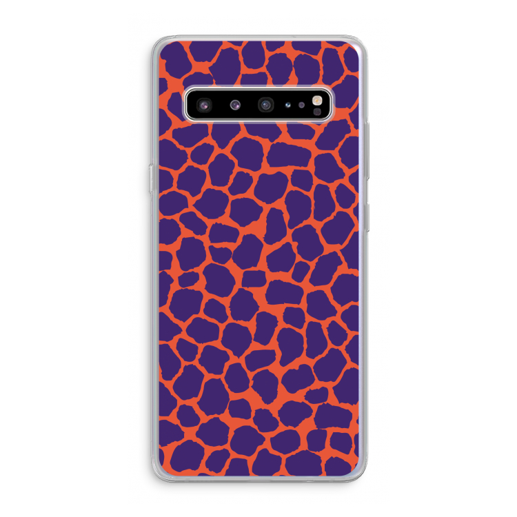 CaseCompany Purple Giraffe: Samsung Galaxy S10 5G Transparant Hoesje