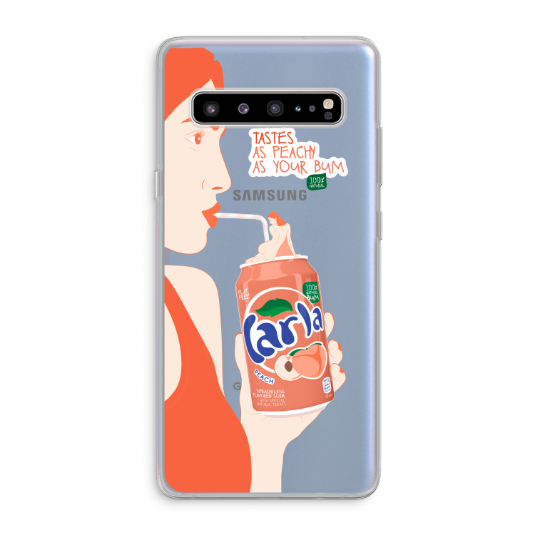 CaseCompany Peach please!: Samsung Galaxy S10 5G Transparant Hoesje