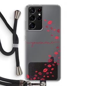 CaseCompany Kusjes: Samsung Galaxy S21 Ultra Transparant Hoesje met koord