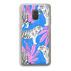 CaseCompany Tijger: Samsung Galaxy A8 (2018) Transparant Hoesje
