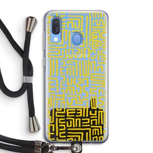 CaseCompany Majorelle Blue Print: Samsung Galaxy A40 Transparant Hoesje met koord
