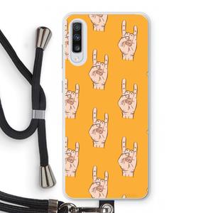 CaseCompany Rock: Samsung Galaxy A70 Transparant Hoesje met koord