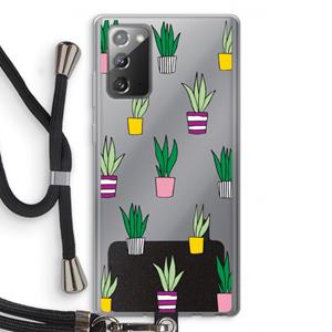 CaseCompany Sanseveria: Samsung Galaxy Note 20 / Note 20 5G Transparant Hoesje met koord