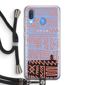 CaseCompany Marrakech Pink: Samsung Galaxy A40 Transparant Hoesje met koord