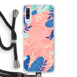 CaseCompany Tropisch: Samsung Galaxy A70 Transparant Hoesje met koord