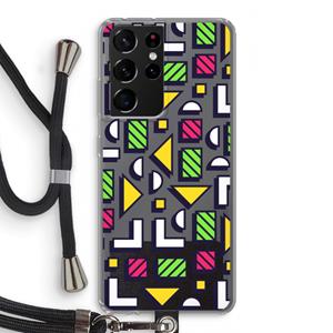 CaseCompany 8-bit N°4: Samsung Galaxy S21 Ultra Transparant Hoesje met koord