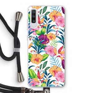 CaseCompany Tropisch 2: Samsung Galaxy A70 Transparant Hoesje met koord