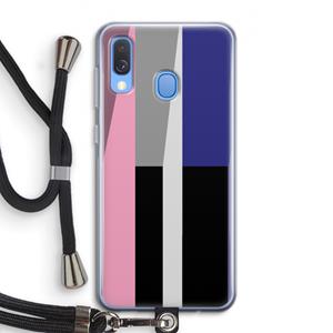 CaseCompany Gestalte 4: Samsung Galaxy A40 Transparant Hoesje met koord