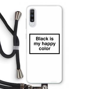 CaseCompany Black is my happy color: Samsung Galaxy A70 Transparant Hoesje met koord