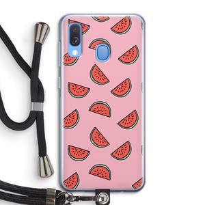 CaseCompany Watermeloen: Samsung Galaxy A40 Transparant Hoesje met koord