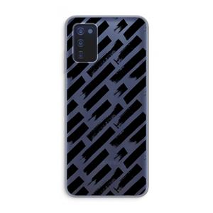 CaseCompany Zwarte vegen: Samsung Galaxy A03s Transparant Hoesje