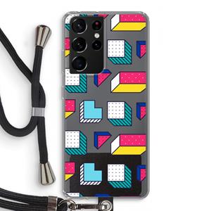 CaseCompany 8-bit N°7: Samsung Galaxy S21 Ultra Transparant Hoesje met koord