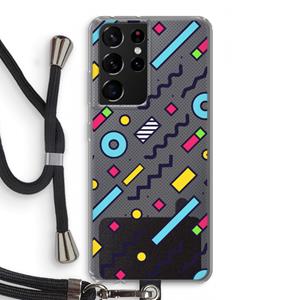 CaseCompany 8-bit N°8: Samsung Galaxy S21 Ultra Transparant Hoesje met koord