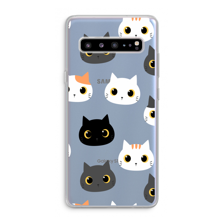CaseCompany Katten: Samsung Galaxy S10 5G Transparant Hoesje