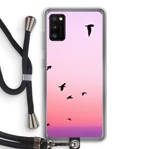 CaseCompany Fly away: Samsung Galaxy A41 Transparant Hoesje met koord