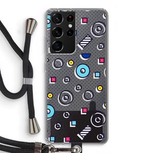 CaseCompany 8-bit N°9: Samsung Galaxy S21 Ultra Transparant Hoesje met koord