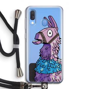 CaseCompany Lama: Samsung Galaxy A40 Transparant Hoesje met koord