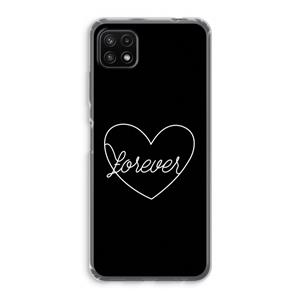 CaseCompany Forever heart black: Samsung Galaxy A22 5G Transparant Hoesje