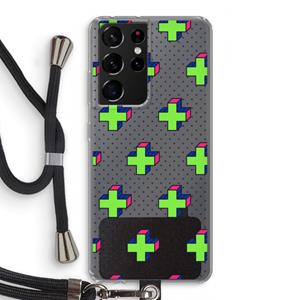 CaseCompany 8-bit N°10: Samsung Galaxy S21 Ultra Transparant Hoesje met koord
