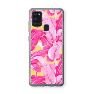 CaseCompany Pink Banana: Samsung Galaxy A21s Transparant Hoesje