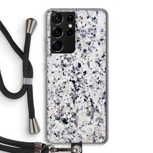 CaseCompany Gespikkelde marmer: Samsung Galaxy S21 Ultra Transparant Hoesje met koord