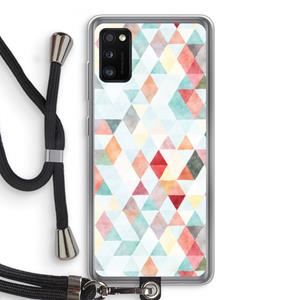 CaseCompany Gekleurde driehoekjes pastel: Samsung Galaxy A41 Transparant Hoesje met koord
