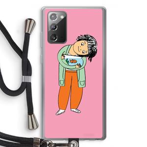 CaseCompany Visknuffel: Samsung Galaxy Note 20 / Note 20 5G Transparant Hoesje met koord