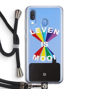 CaseCompany Het Leven Is Mooi: Samsung Galaxy A40 Transparant Hoesje met koord
