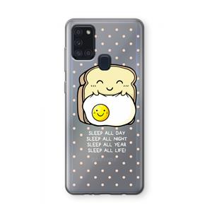 CaseCompany Sleep All Day: Samsung Galaxy A21s Transparant Hoesje