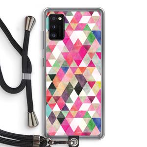 CaseCompany Gekleurde driehoekjes: Samsung Galaxy A41 Transparant Hoesje met koord