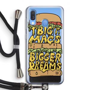 CaseCompany Big Macs Bigger Dreams: Samsung Galaxy A40 Transparant Hoesje met koord