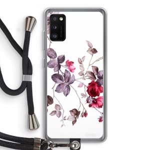 CaseCompany Mooie bloemen: Samsung Galaxy A41 Transparant Hoesje met koord