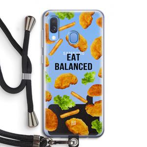 CaseCompany Eat Balanced: Samsung Galaxy A40 Transparant Hoesje met koord