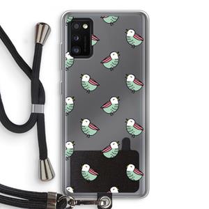 CaseCompany Vogeltjes: Samsung Galaxy A41 Transparant Hoesje met koord